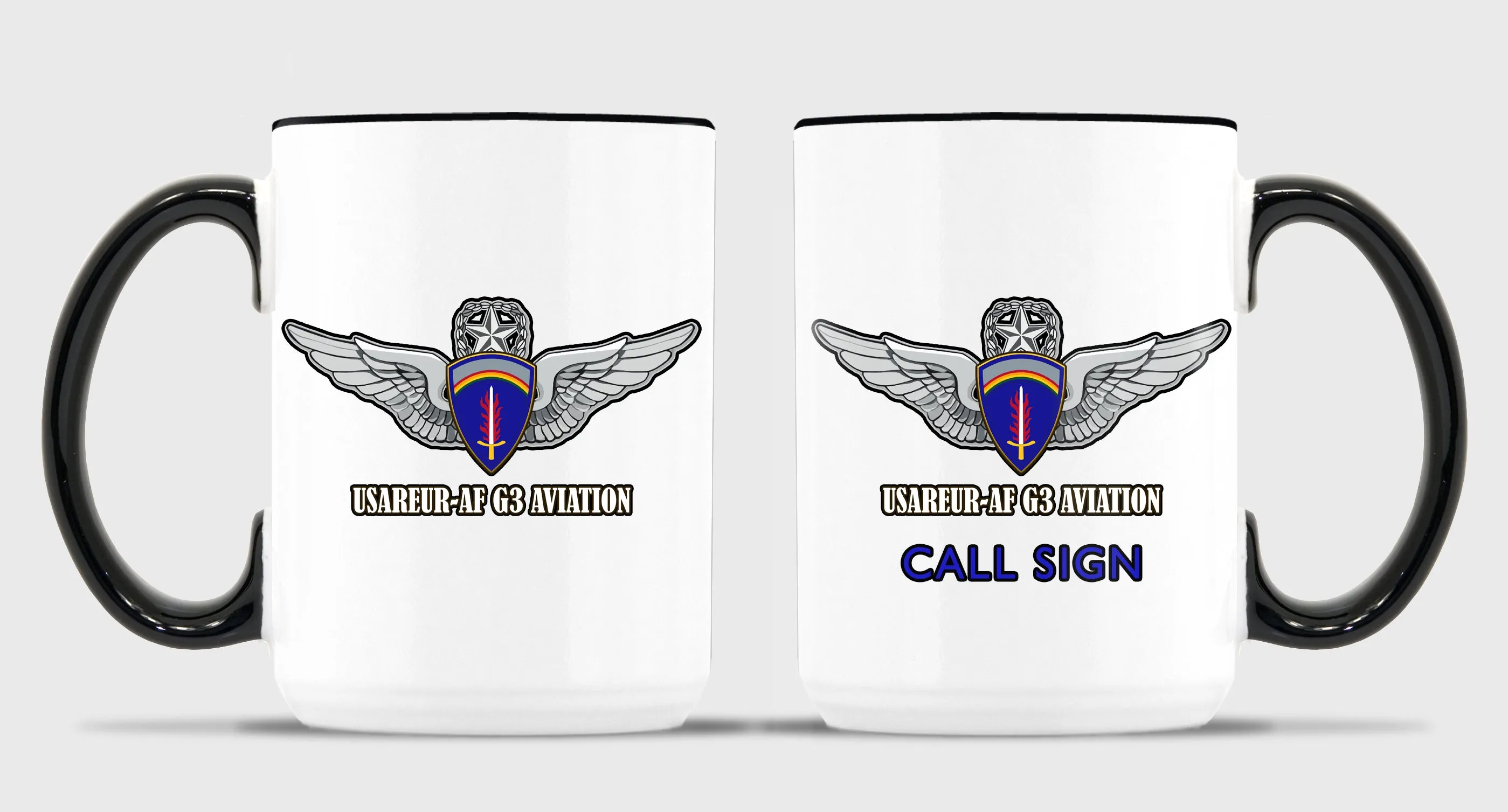 15 oz Coffee Mug- All White or White with Black Trim