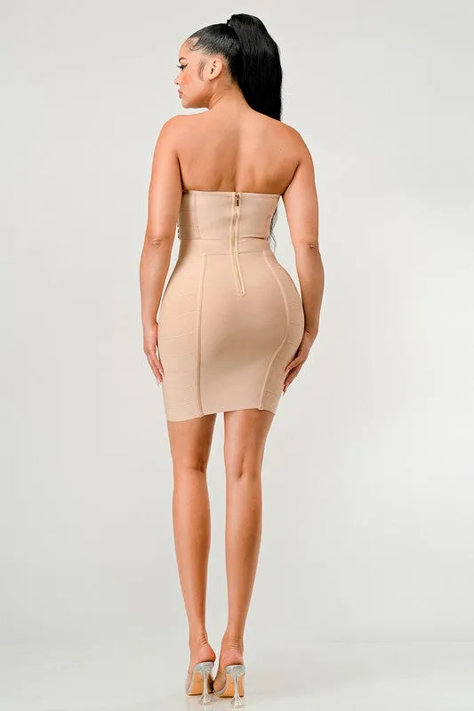 Betting on you casual embellished bandage dress