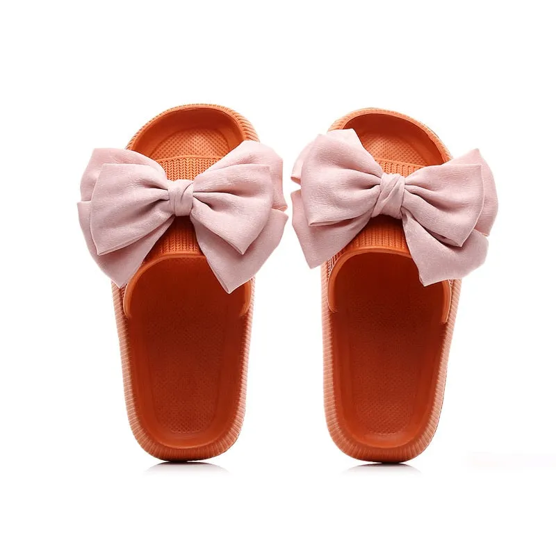 Bowtie Summer Slippers for Women - Non-Slip