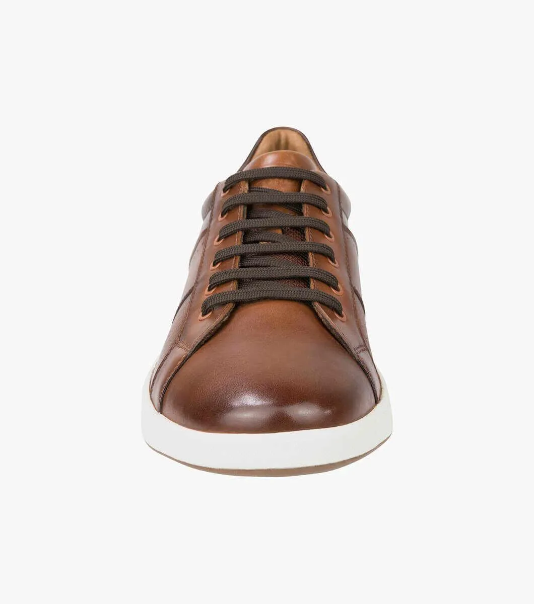 Crossover Lace Toe Sneaker-Cognac