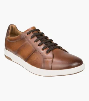 Crossover Lace Toe Sneaker-Cognac