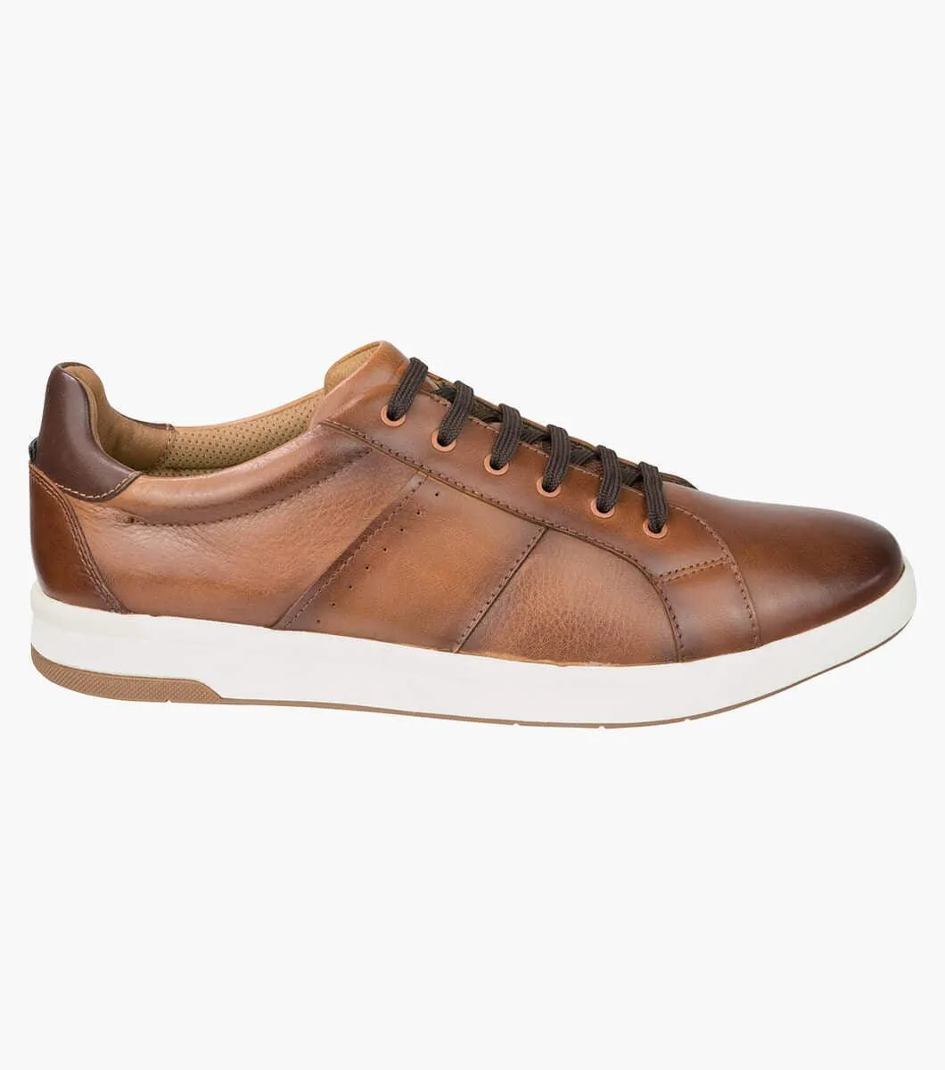 Crossover Lace Toe Sneaker-Cognac