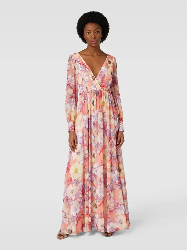 Jake*s Cocktail Floral Evening Dress, Apricot