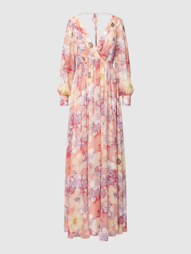 Jake*s Cocktail Floral Evening Dress, Apricot