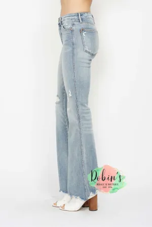 PREORDER JUDY BLUE MR  Tummy Control Destroy Flare Jeans