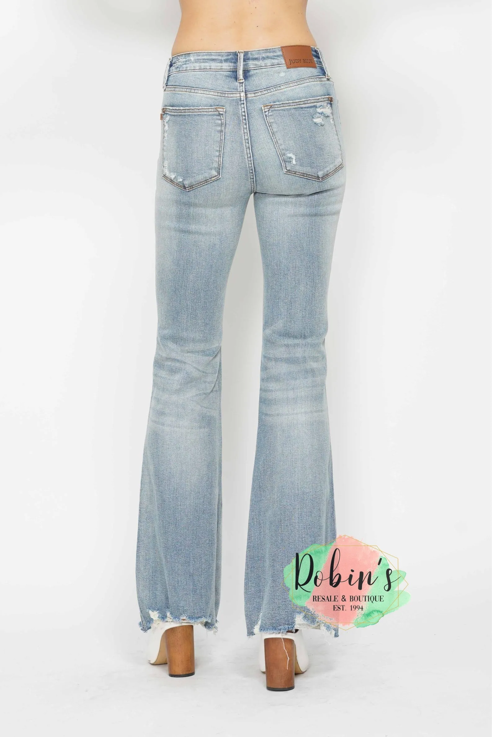 PREORDER JUDY BLUE MR  Tummy Control Destroy Flare Jeans
