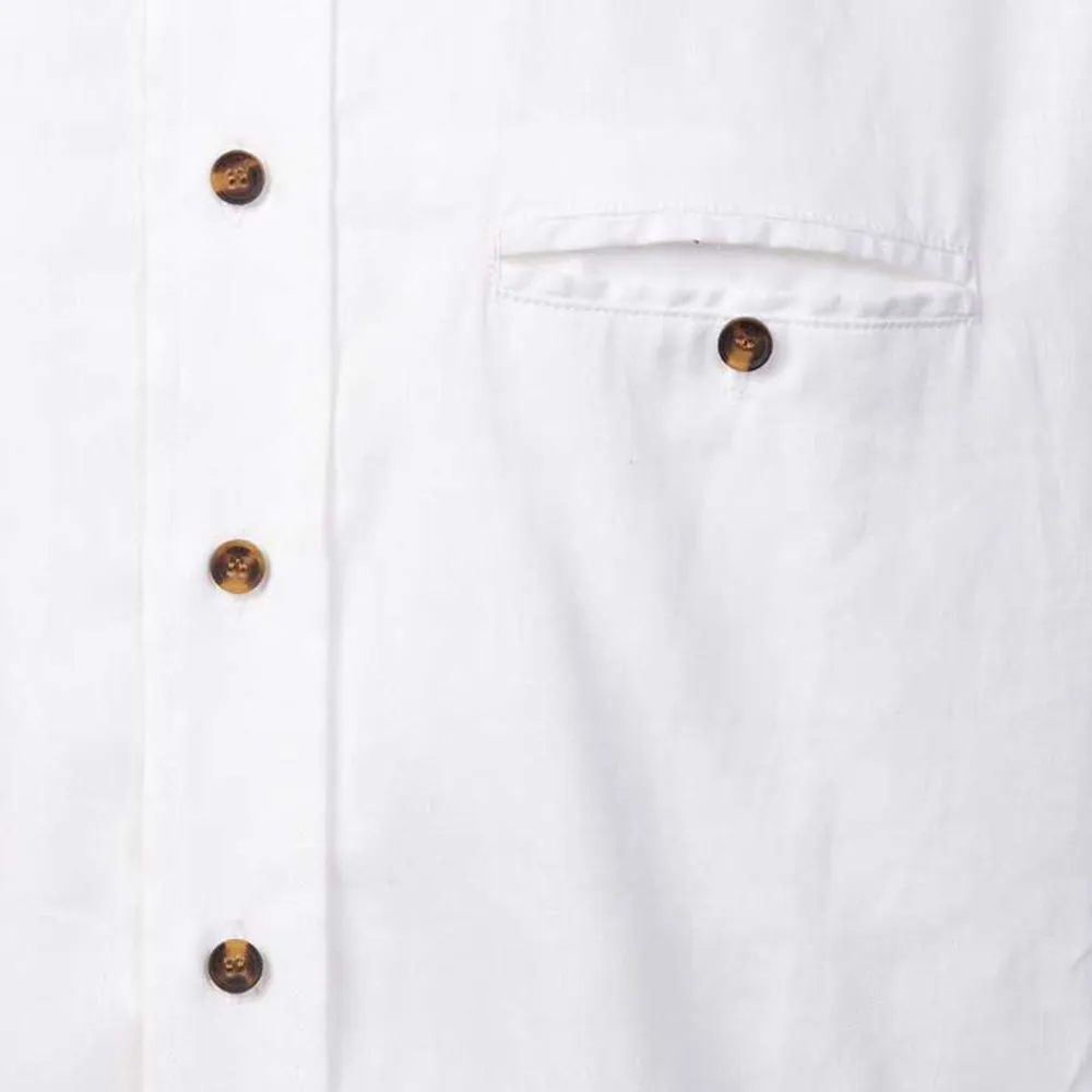 White Linen Grandfather Shirt